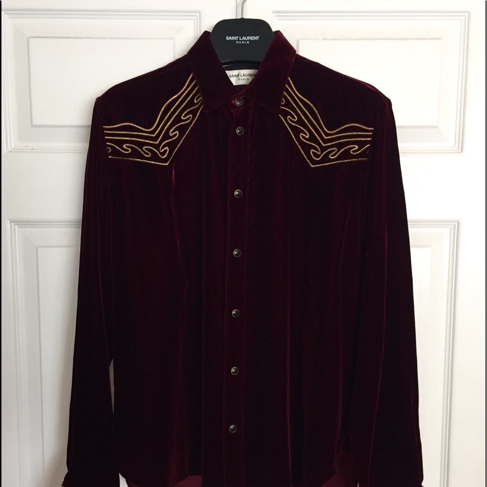 Saint Laurent Paris Velvet Western Shirt
